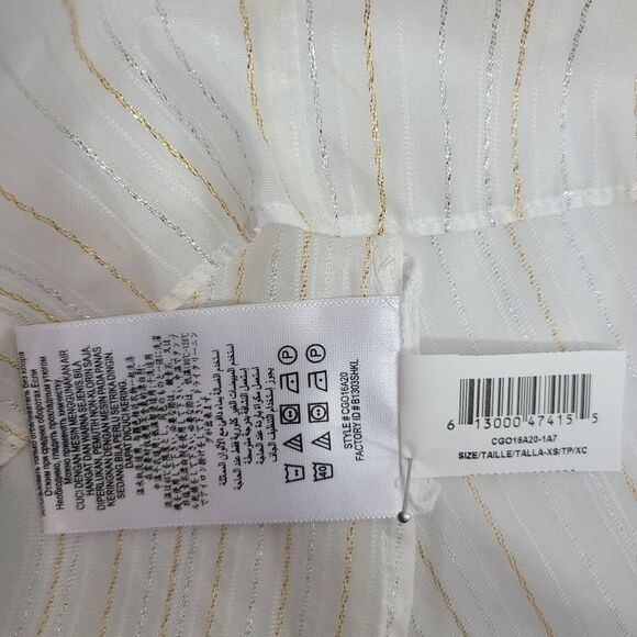 BCBGMAXAZRIA LUREX Shiffon Blouse SIZE‎ XSMALL - Picture 13 of 15